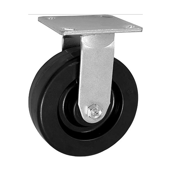 4"x2" Rigid/Fixed Caster Wheel, Mold-On Rubber Wheel, 400 lbs